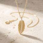 Willow Moissanite Leaf Necklace