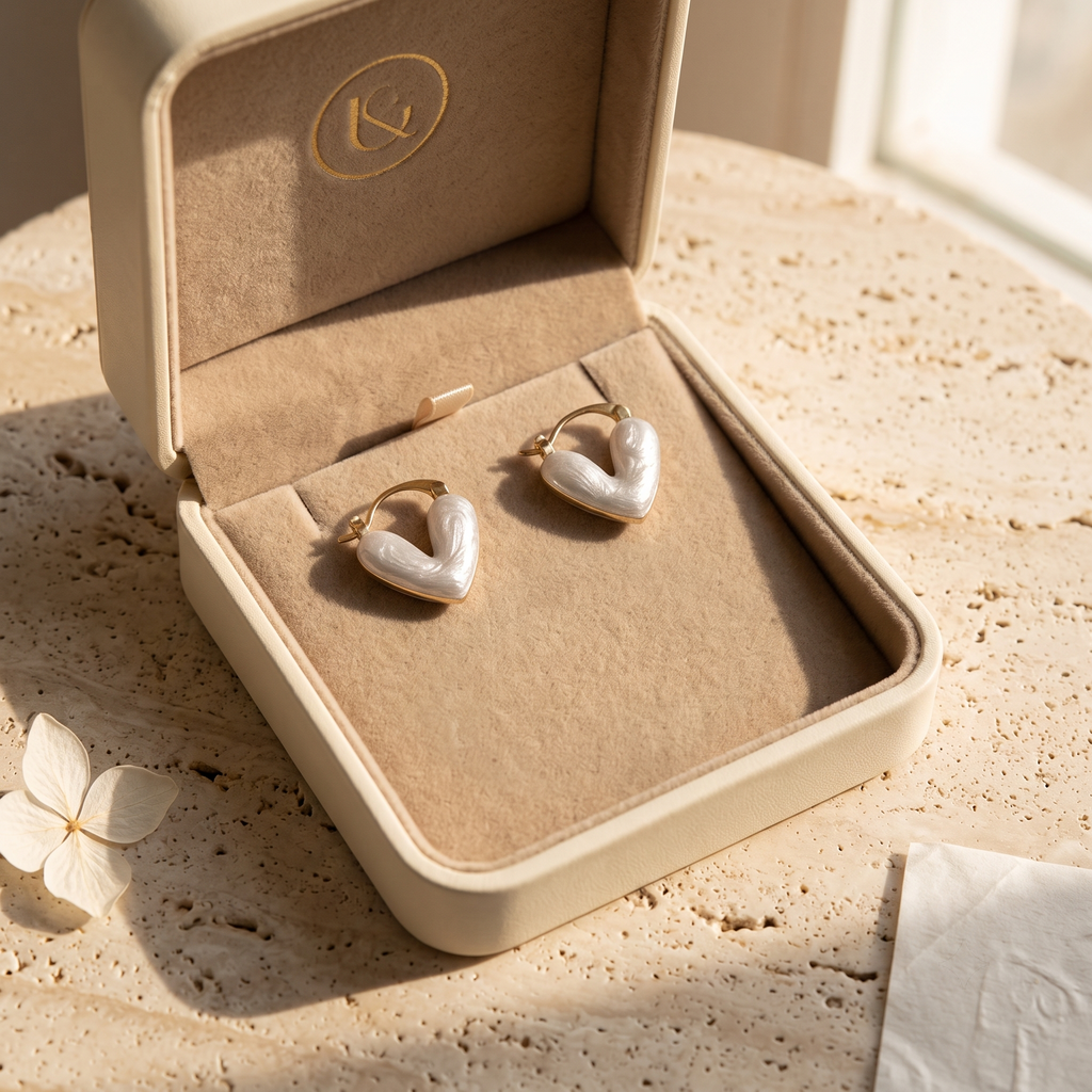 Amour Heart Stud Earrings
