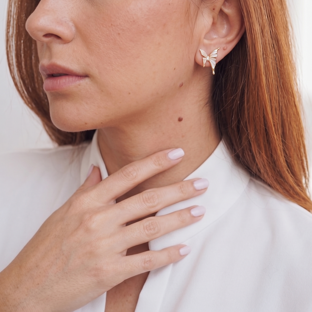Papillon Crystal Stud Earrings