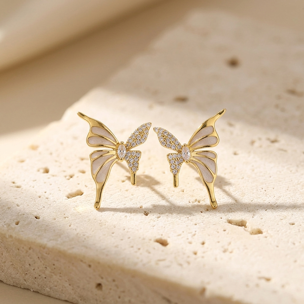Papillon Crystal Stud Earrings